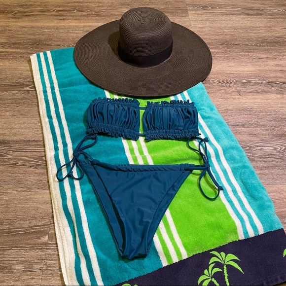 ZAFUL / PEACOCK BLUE STRAPLESS BIKINI